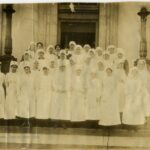 archival image of nurses in Morgantown circa 1918